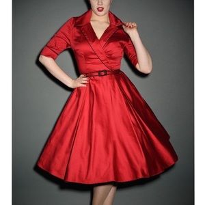 Deadly Dames Red Haunted Housewife Pin Up Dress